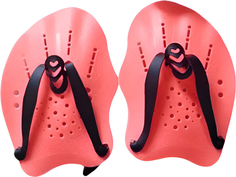 THE MORNING PLAY Swimming Training Paddles with Adjustable Strap Swimfins Training Hand Paddles(Pink)