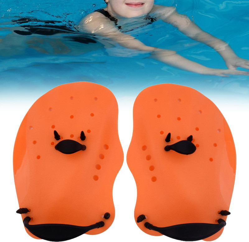 Spocco Swimming Hand Paddles with Adjustable Silicone Straps for kids Adults & Youth 06 Hand Paddles(Red)