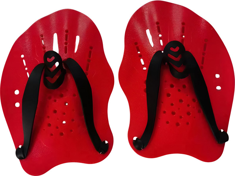 THE MORNING PLAY Swimming Training Paddles with Adjustable Straps Swim Fins Training Hand Paddles(Black)