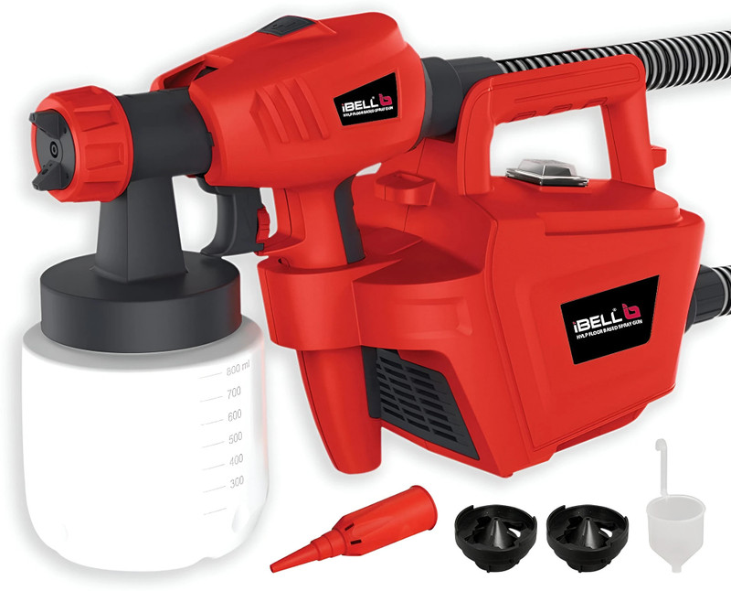iBELL Paint Spray Gun IBL SG80-27 Home DÃ©cor, Flexible Hose Attachment, Paint Spray Gun HVLP Sprayer(Red, Black)