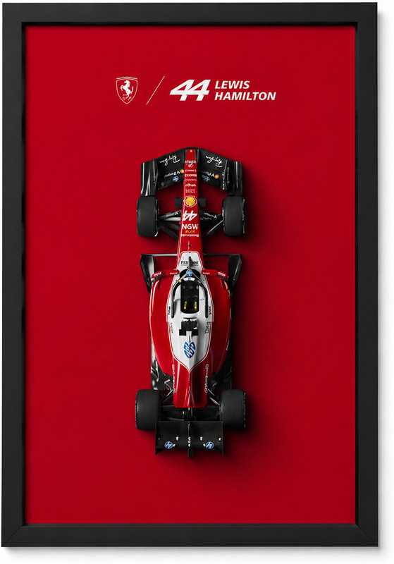 GreenNestEcom Formula Racing Red Car Wall Frame Digital Reprint 13 inch x 10 inch Painting(With Frame)
