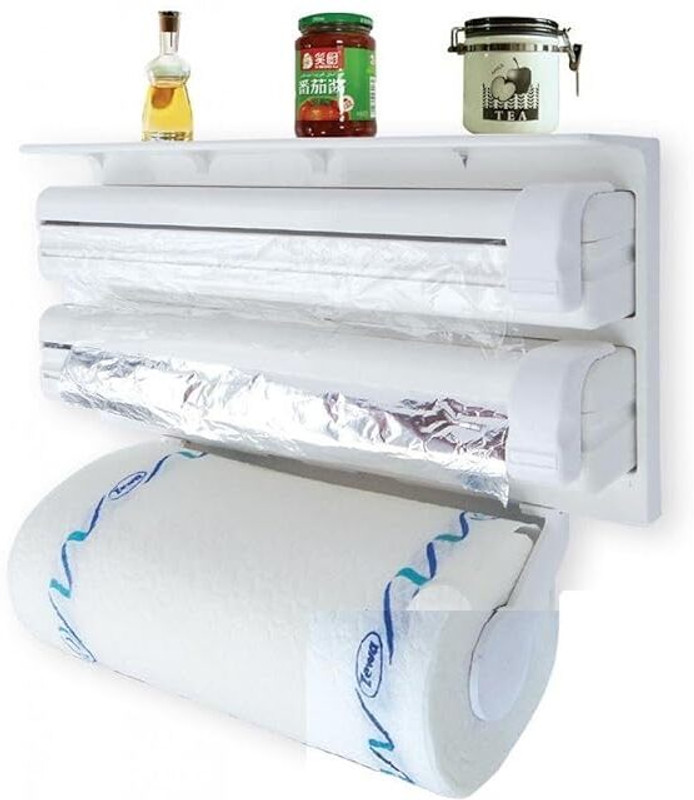 sukhdham 3 in 1 Tissue Paper Roll Dispenser For Kitchen Triple Paper Roll Holder Organizer Paper Dispenser