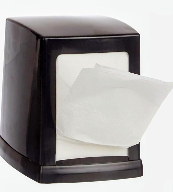 Buenos Double Side Cube L-Fold Tissue Holder Tabletop Napkin Dispenser Box Black Paper Dispenser