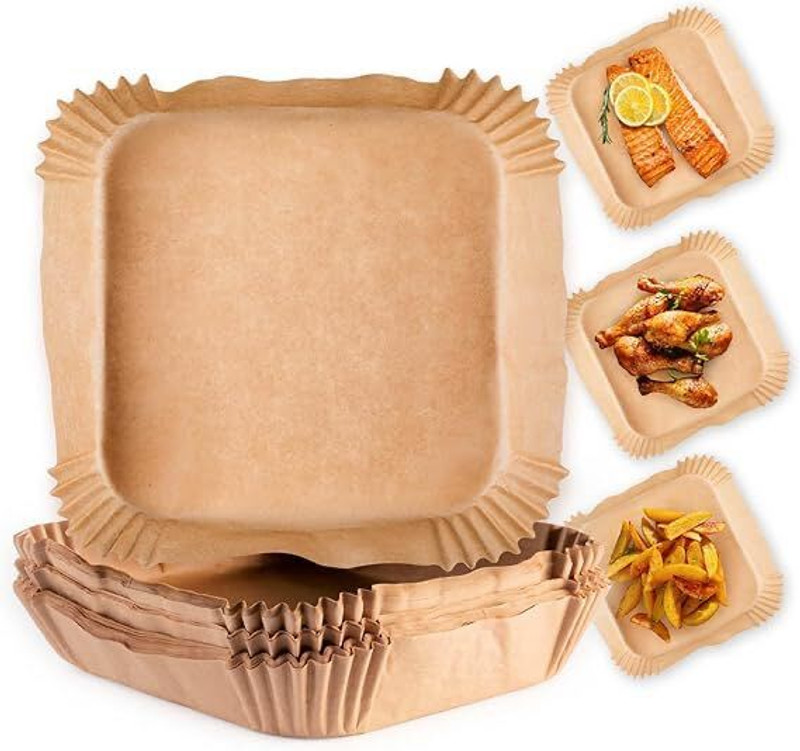 LivraHome 100 PCS Air Fryer Paper Sheets, Disposable Paper 12 Paper Dispenser