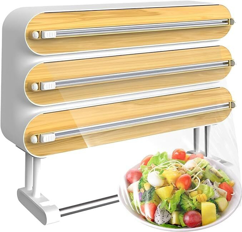 Enem Foil Paper Cutter and Holder, 4 in 1 Wrap Dispenser with Cutter Roll Dispenser Paper Dispenser