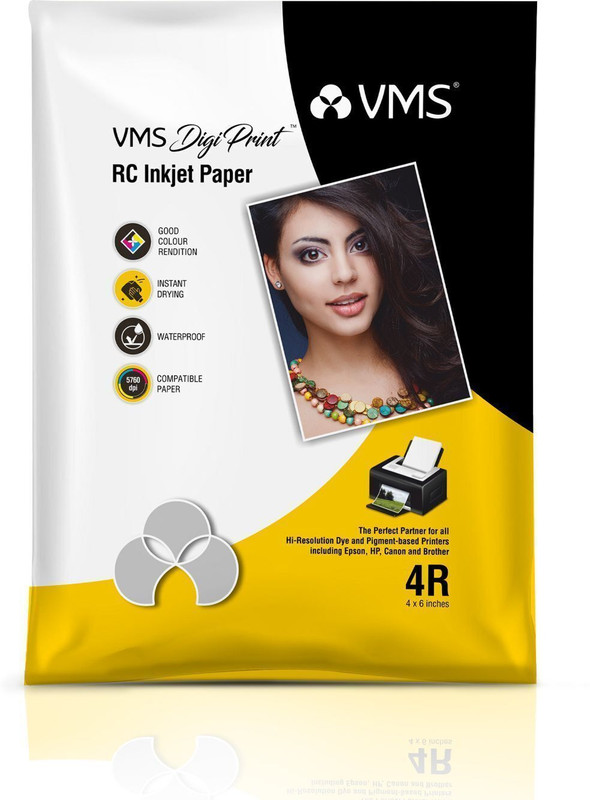 VMS DigiPrint Glossy 4R (4x6), Not A4 240 gsm Photo Paper(Set of 1, White)