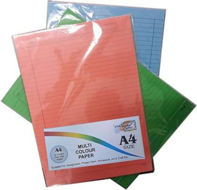 Aagaj Super Ruled A4 80 gsm Photo Paper(Set of 6, Multicolor)