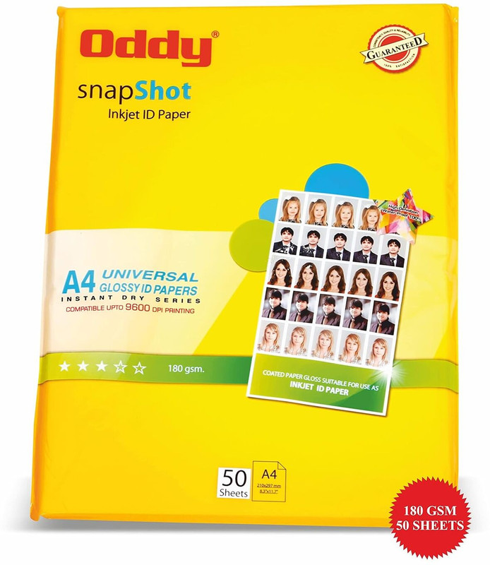 Oddy Oddy Snapshot Inkjet Printer A4 180 gsm Photo Paper(Set of 1, White)