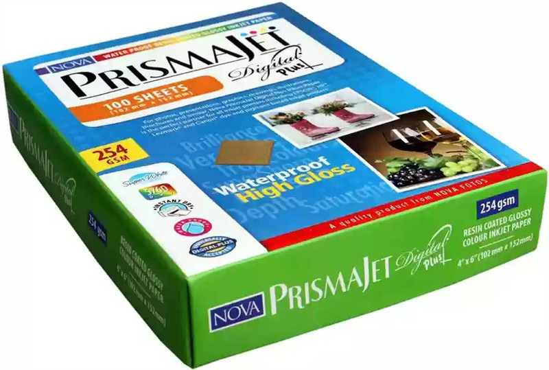 NOVA Nova Prismajet Unruled 4x6 254 gsm Photo Paper(Set of 1, White)