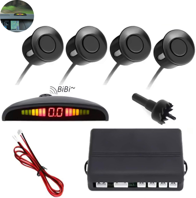 Tcstore Universal 4 Black Reverse Parking Sensor-AF25A426 Universal 4 Black Reverse Parking Sensor-AF25A426 Parking Sensor(Ultrasonic Systems)