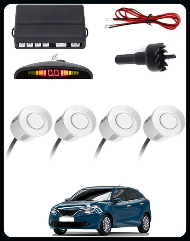 Carbazzar Car Premium 4 White Reverse Parking Sensor-AP25N599 Car Premium 4 White Reverse Parking Sensor-AP25N599 Parking Sensor(Ultrasonic Systems)