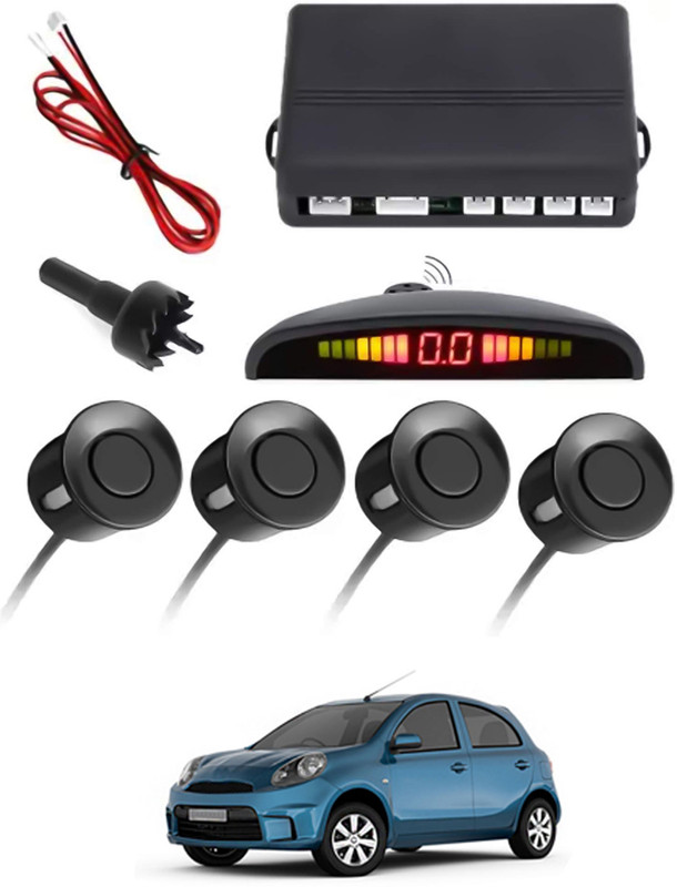 monolive Black Reverse Car Parking Sensor for Universal for All Cars-186 Set of 4 pcs Car Parking Sensors with LED Parking Assistant Kit-186 Parking Sensor(Ultrasonic Systems)