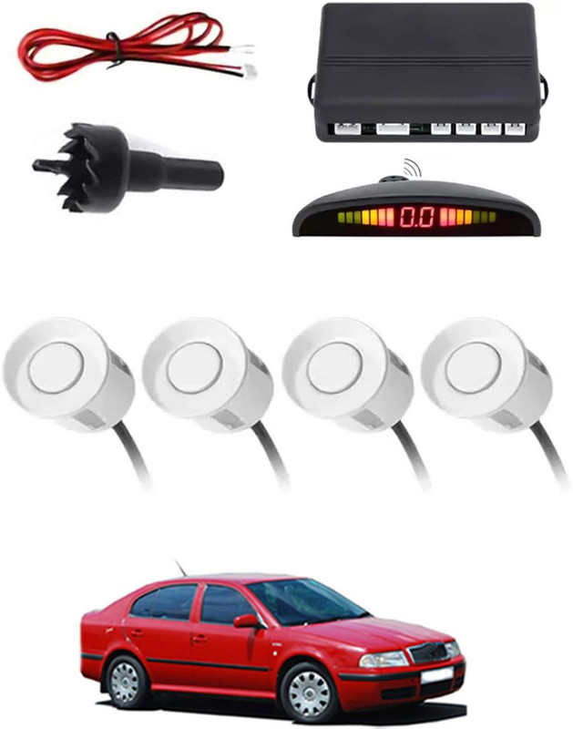Autofetch Universal 4 White Reverse Parking Sensor-AF25N541 Universal 4 White Reverse Parking Sensor-AF25N541 Parking Sensor(Ultrasonic Systems)