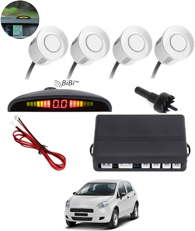 AuTO ADDiCT Universal 4 White Reverse Parking Sensor-BN194 Universal 4 White Reverse Parking Sensor-BN194 Parking Sensor(Ultrasonic Systems)