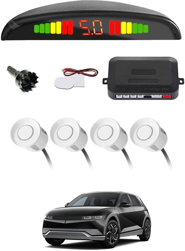 AYW Universal 4 White Reverse Parking Sensor With LED Display For Cars-157 4White Parking Sensor With LED Display Increased Safety For Car-157 Parking Sensor(Ultrasonic Systems)