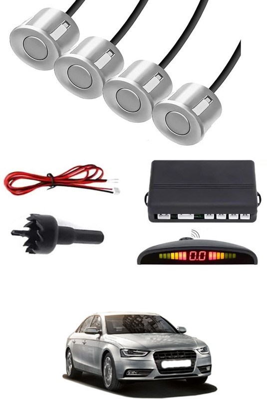 zplus Universal 4 White Reverse Parking Sensor With LED Display For Cars-135 Safety of Passengers/Car One Alarm Kit-1073 Parking Sensor(Ultrasonic Systems)