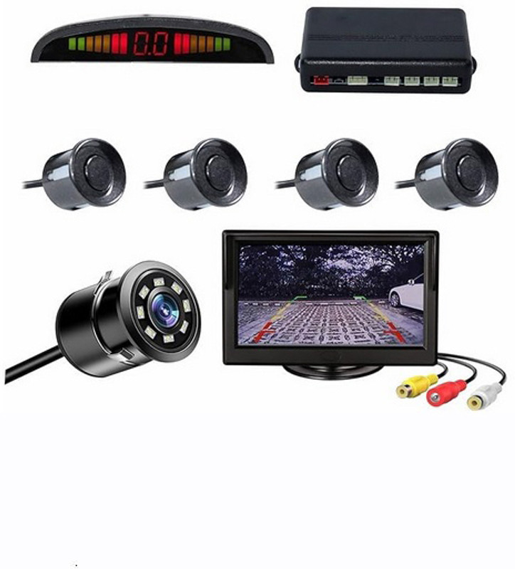 PROEDITION Car Reverse Parking Sensor System Rear with Camera & 4.3 Inch TFT Monitor X482 Car Reverse Parking Sensor Camera with 4.3 Inch TFT Monitor Kit X482 Parking Sensor(Ultrasonic Systems)
