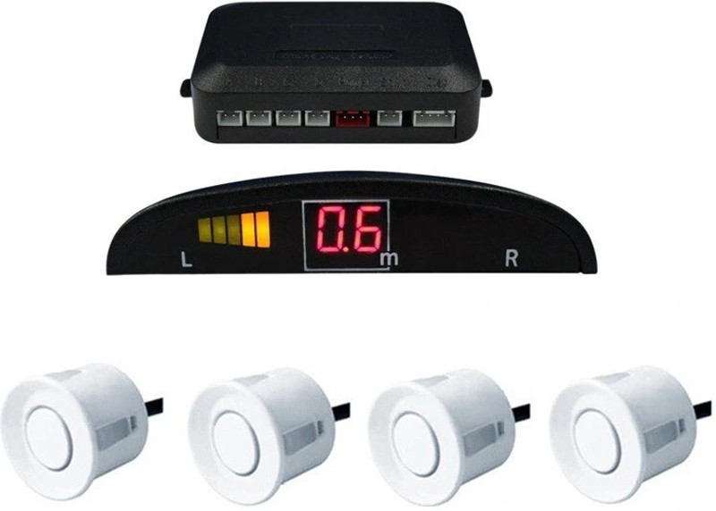 Celix PARKSENS1c62 Car Reverse Parking Sensor with LED Display 200-30cm Range- White Parking Sensor(Ultrasonic Systems)