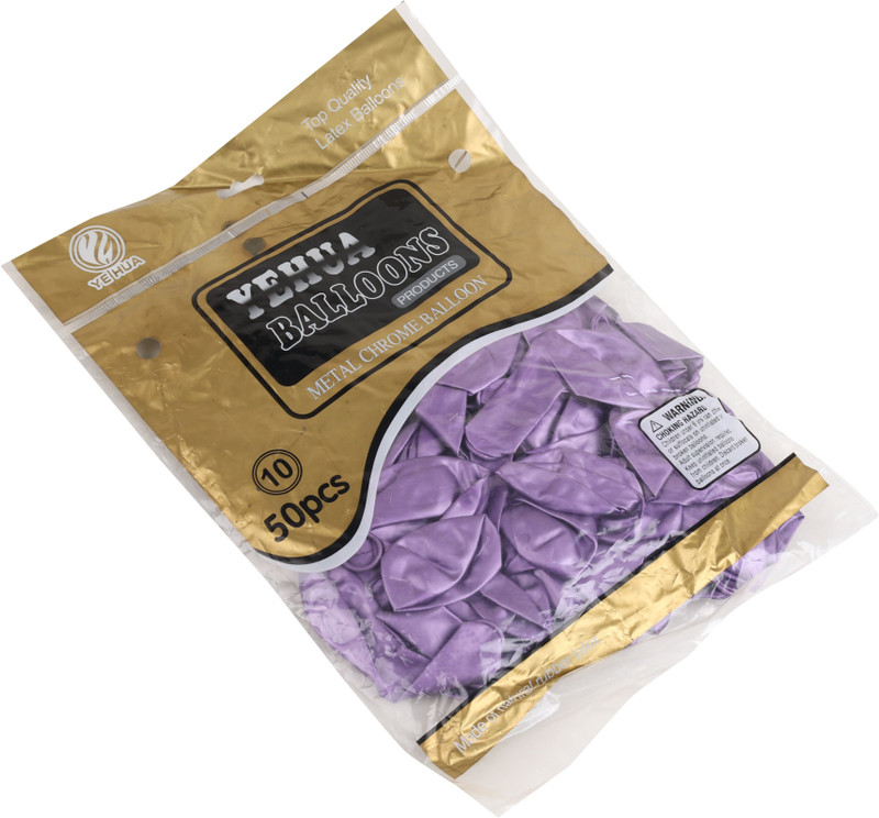 CHROME Ballon Pack of 10 - Metallc Color - Purple Party Blowouts(Pack of 10)