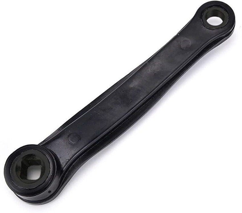 PRAKMO 200mm Black Steel Iron Bicycle Left Crank Arm with Prismatic Hole quaterless Pedal(Black)