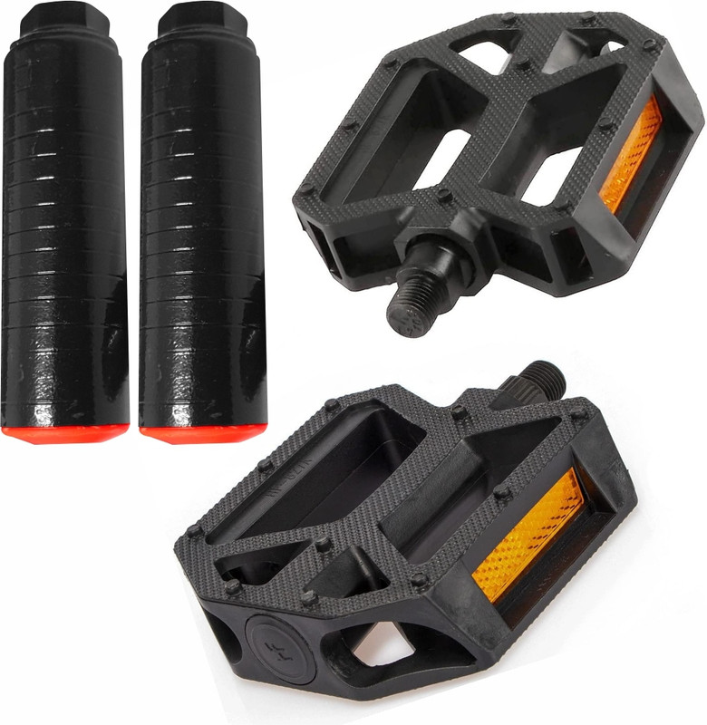 Onbicle Bicycle Pedal Set with Foot Rest MTB Mountain Bikes Pedal with Reflectors Pedal(Black)