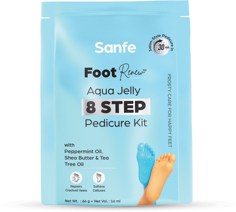 Sanfe 8 Step Pedicure Kit | At Home Foot Spa & Callus Care(16 ml, Set of 8)