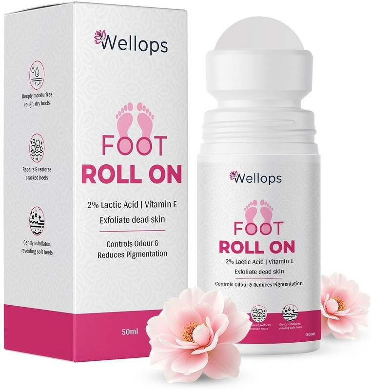 Wellops Foot Roll On Cream for Cracked Heels Repair & Dry Feet | Rough Skin Moisturizer(50 ml, Set of 1)
