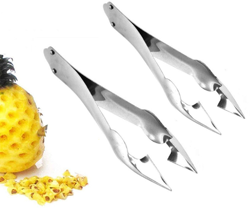 Eagean Practical Stainless Steel Pineapple Eye Peeler Kitchen Tools (2 Piece) Straight Peeler(Silver Pack of 2)