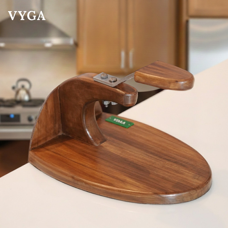 VYGA Curv Solid Teakwood Coconut Scraper NA Peeler(Brown)