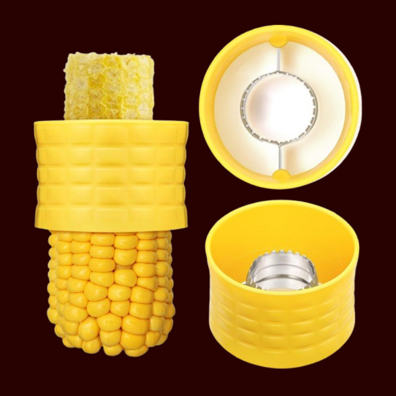 Livorahub Portable Manual Corn Kernel Remover Kitchen Tool NA Peeler(Yellow)