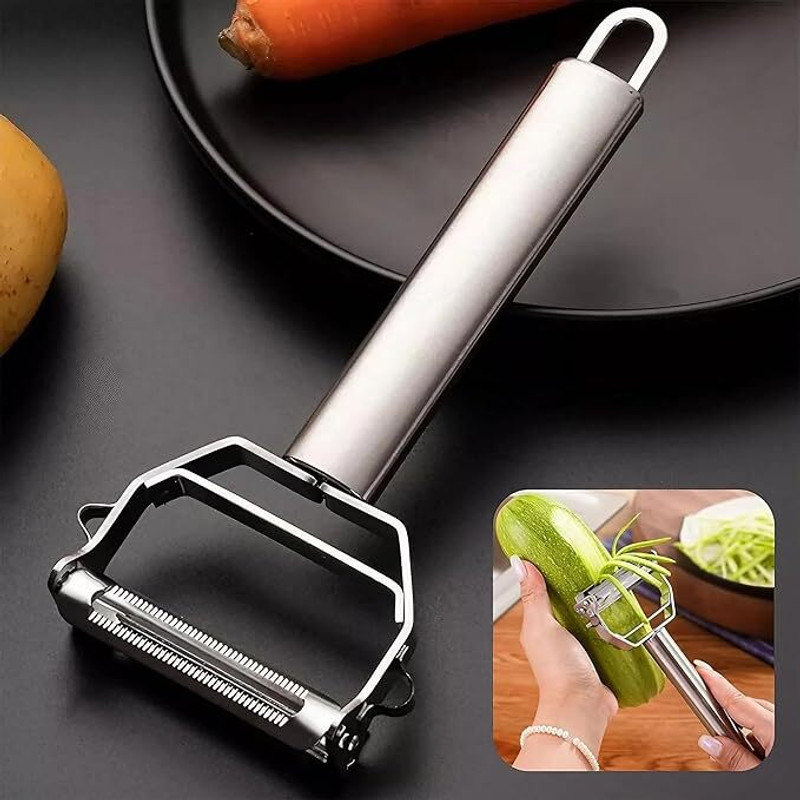 FOBIXEN 3-in-1 Stainless Steel Vegetable & Fruit Peeler Vegetable & Fruit Slicer(1 chopper)