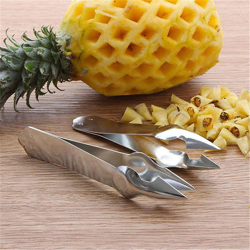 MAMOHALU Stainless Steel Pineapple Eye Remover Tool - Eye Peeler Y Shaped Peeler(Steel)