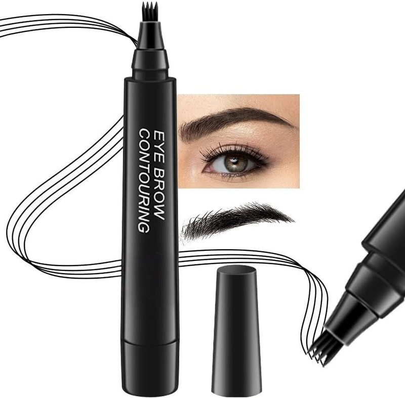 FROXY CARTS Eyebrow Pencil Eyebrow Microblading Pen Eyebrow Pen Micro 4 Point Brow Pen(Black)