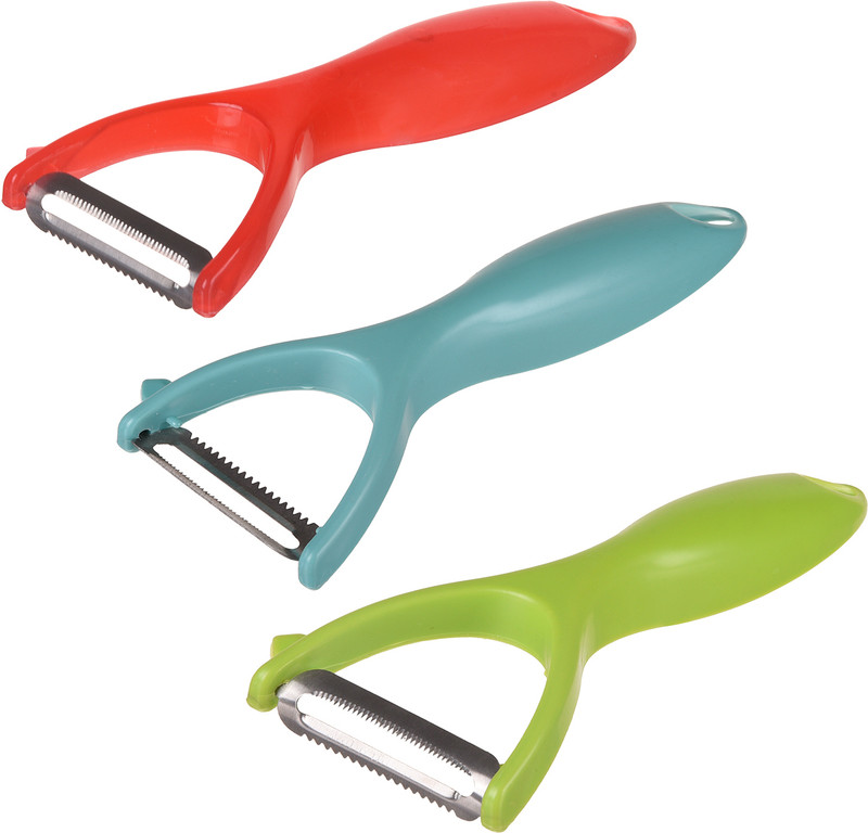 KUBER INDUSTRIES Plastic Y Shaped Sharp Blade Fruit & Vegetable Peeler|Pack of 3|Multicolor Y Shaped Peeler Set(Multicolor Pack of 3)