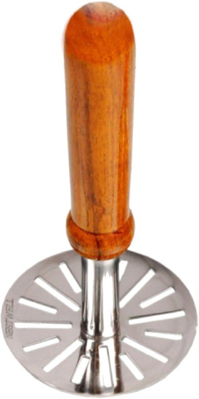 MANTAVYA Vegetable/Potato/Pav Bhaji Masher with Wooden Handle Straight Peeler(Beige)