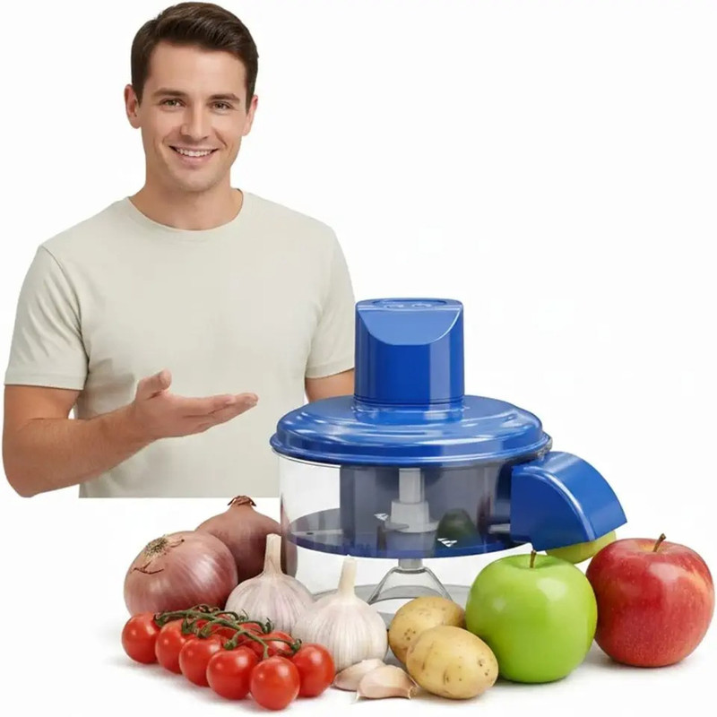 NUVIO Rechargeable Mini Vegetable Cutter & Fruit Chopper for Easy Cooking Straight Peeler(Blue)