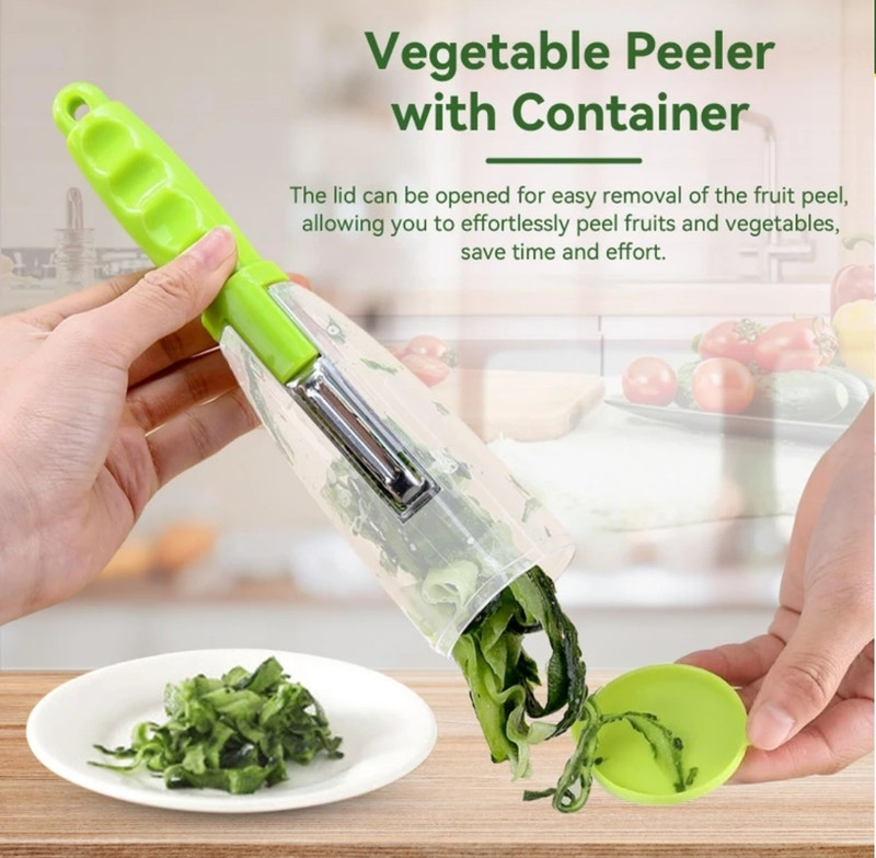 AAMIRMALIK fruit/vegetable peeler with container veg peelar with storage Straight Peeler(Multicolor)