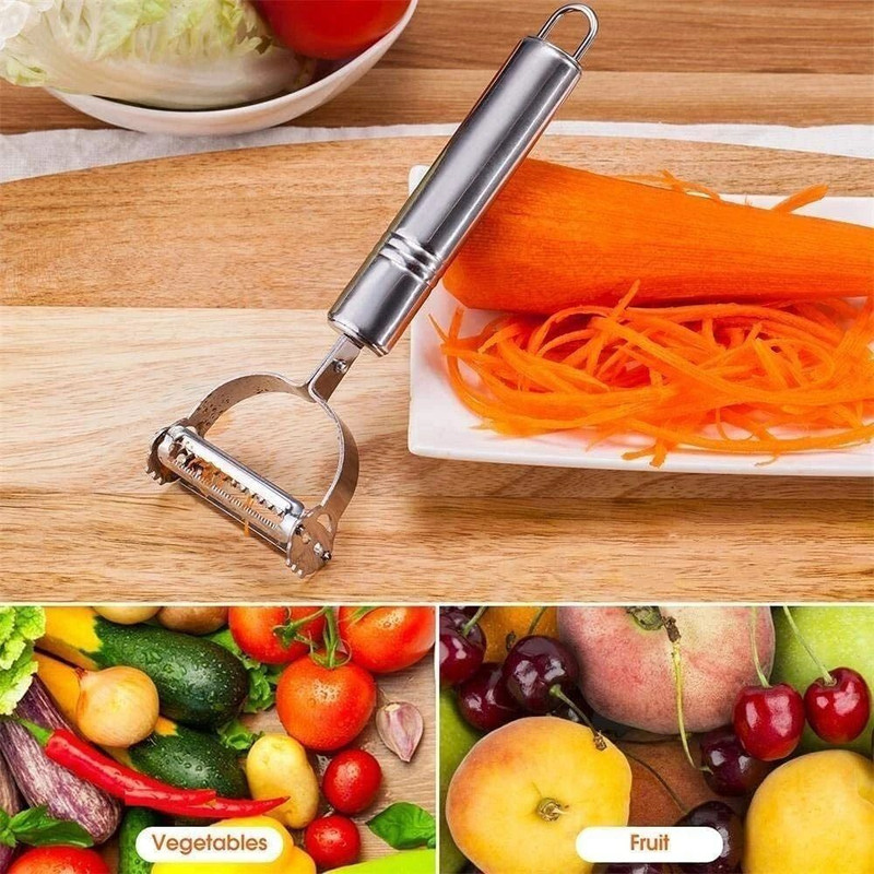 PUKASH Stainless Grater Multi-Function Fruit- Vegetable Shredder Slicer Y Shaped Peeler Y Shaped Peeler Set(Silver)