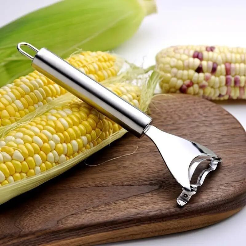 SHIVANICORP Stainless Steel Corn Peeler – Heavy Duty Cob Stripper Tool for Kitchen Y Shaped Peeler(Silver)