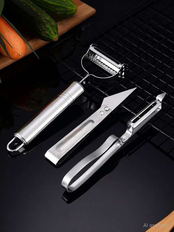 Silencio Stainless Steel Peeler NA Peeler Set(Steel Pack of 3)