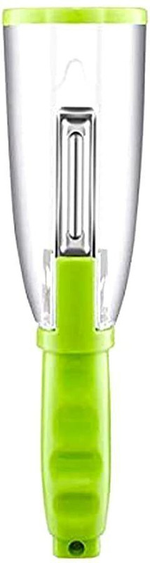 HALLSTATT Multi functional Stainless Steel Blade Vegetable fruit Peeler with Container Straight Peeler(Green)