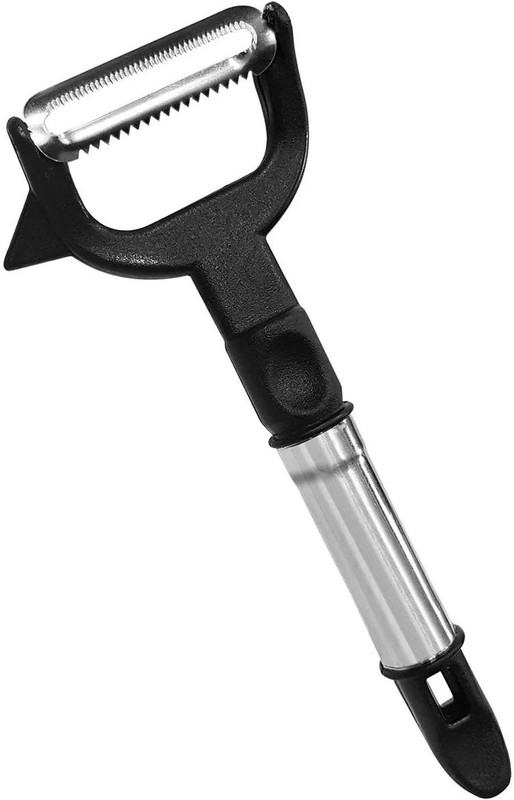 COLLUVA Kitchen Multipurpose 2 in 1 Ultra Sharp Double Edge Serrated Vegetable Peeler Y Shaped Peeler(Black)