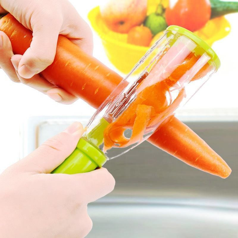 CKonix Enterprises Multi-Function Storage Stainless Peeler Straight Peeler(Green)