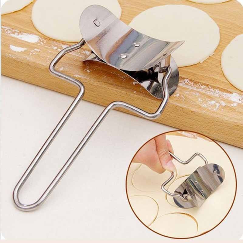 RBGIIT 360* Degree Rotation Stainless Steel Puri Cutter Dough Circle Roller Machine K1 NA Peeler(Silver)