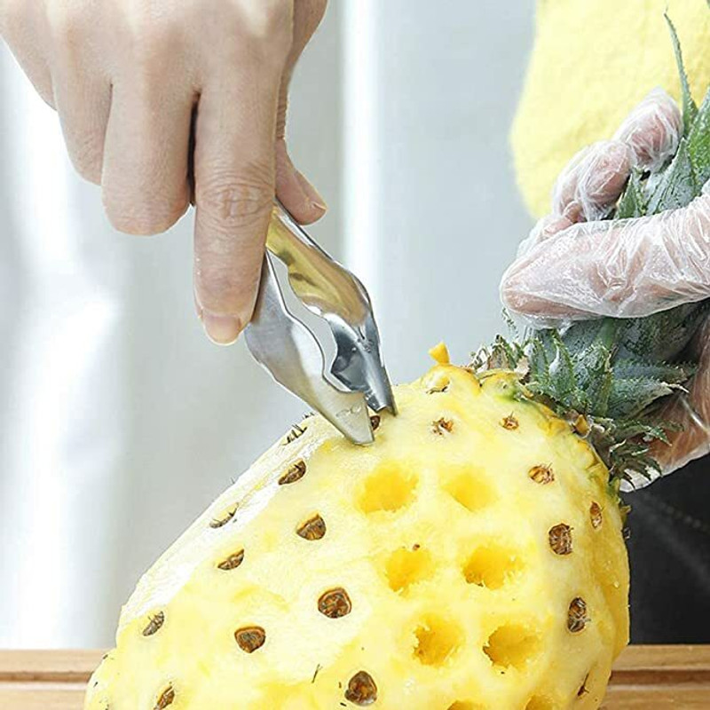 Nalix Stainless Steel Eye Removal Tool-V Shape Seed Remover Cutting Clip Pineapple Y Shaped Peeler(Steel)