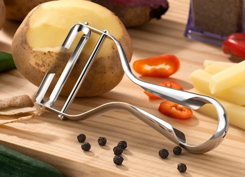 DEW MAT Stainless Steel Peeler Ultra Sharp Peeler Cheese/Greater/Vegetable/Fruit Peeler. Straight Peeler(Silver)