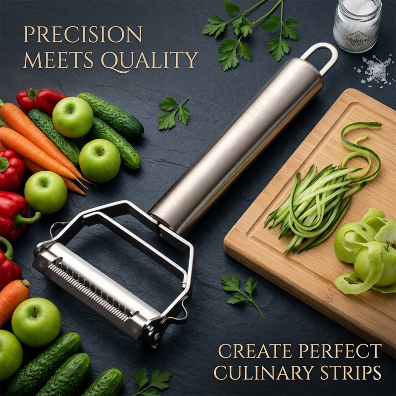 SASTA COSMETICS Stainless Steel 2 in 1 Julienne Vegetable Peeler Fruit & Vegetable Shredder Y Shaped Peeler(Silver)