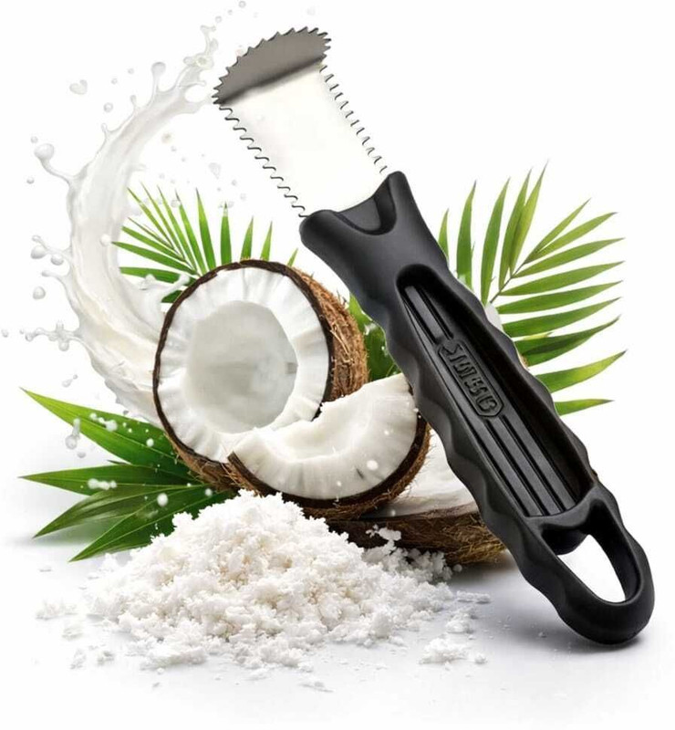 Prashagi Coconut scraper, stainless steel Straight Peeler(Black)