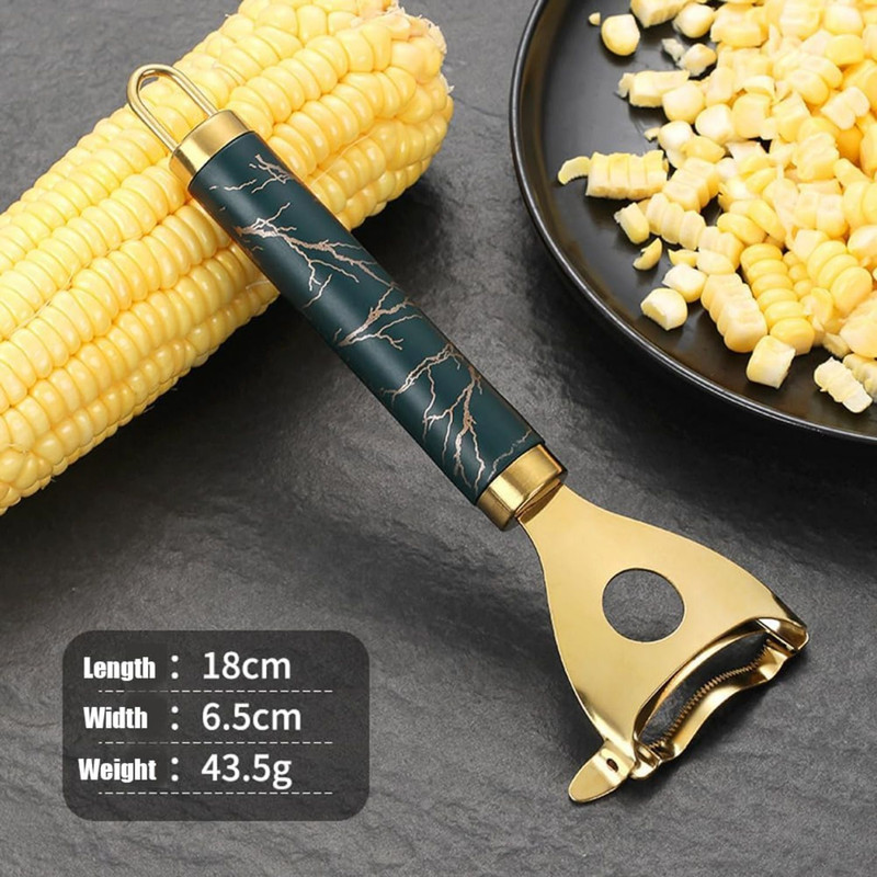 Faya Gold Stainless Steel Corn Kernel Stripper Cutter Kitchen Tool Remover Y Shaped Peeler(Gold)
