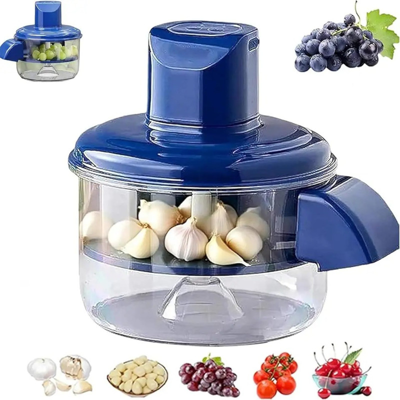 NUVIO Portable USB Food Chopper for Vegetables, Fruits, Garlic & Kitchen Use Straight Peeler(Blue)